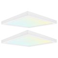 Luxrite 9 Inch Square LED Flush Mount Light 3 CCT Selectable 3000K-5000K 18W 1200LM Dimmable 2-Pack LR23595-2PK